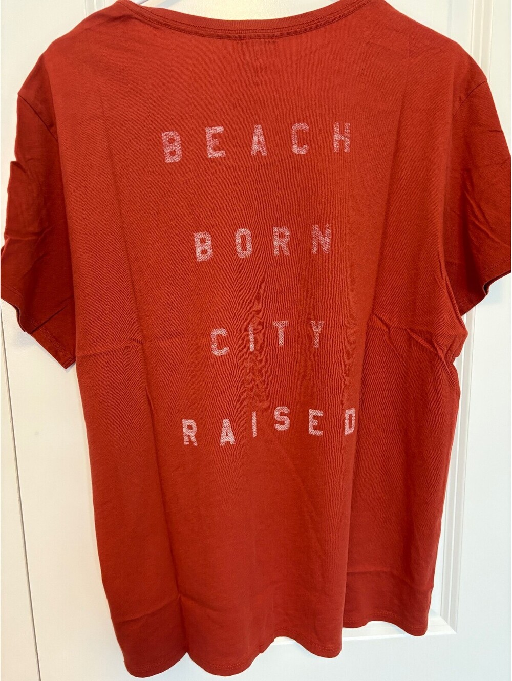 Tavik Women's Large Rust Orange 100% Cotton T-Shirt Beach Born City Raised VSCO